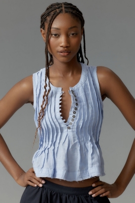 The Tommie Cap-Sleeve Smocked Front-Zip Shirt Dress