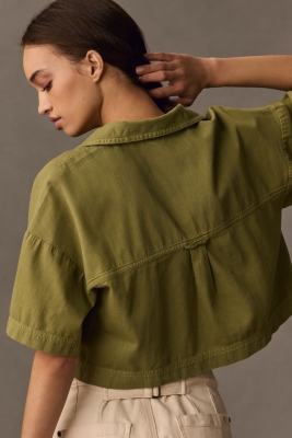 【PORTERNA】Slow color stitching cropped T-shirt Short-Sleeve Cropped Tee | Nuuly