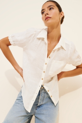 The Aly Puff-Sleeve Blouse: Linen Edition | Nuuly