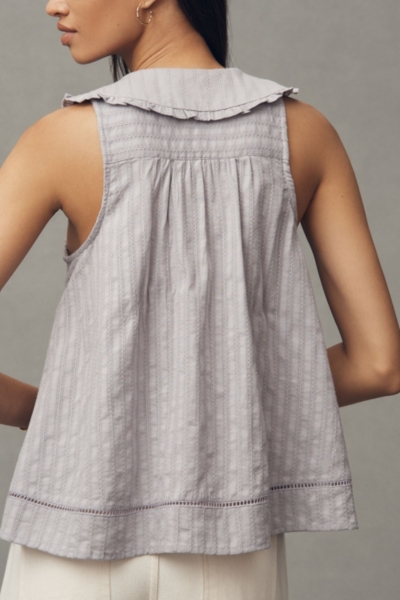 The Keira Collared Button-Front Blouse: Tank Editi | Nuuly