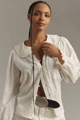 The Keira Collared Button-Front Blouse: Long-Sleeve Edition