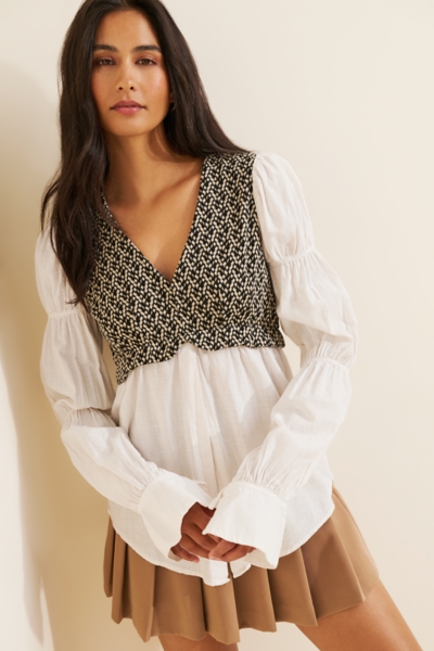Layered Jacquard Blouse | Nuuly