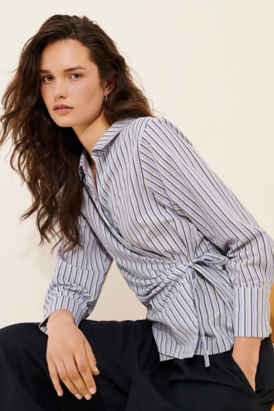 Long-Sleeve Tie-Waist Wrap Blouse | Nuuly