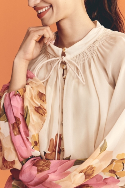 Balloon Sleeve High-Neck Blouse | Nuuly