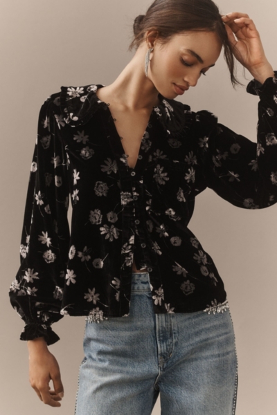 The Keira Collared Button-Front Blouse: Long-Sleev | Nuuly