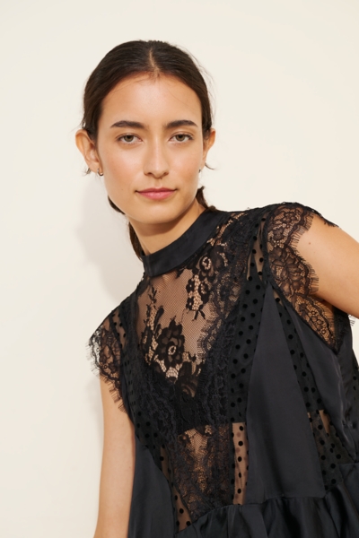 Sheer Lace Peplum Blouse | Nuuly