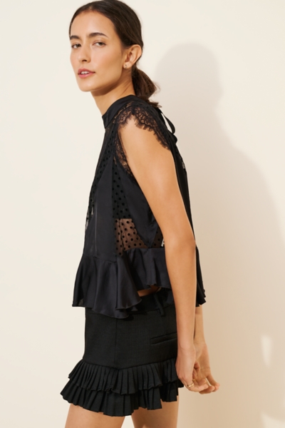 Sheer Lace Peplum Blouse | Nuuly