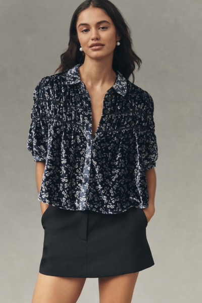 The Leandra Shirred Yoke Blouse | Nuuly