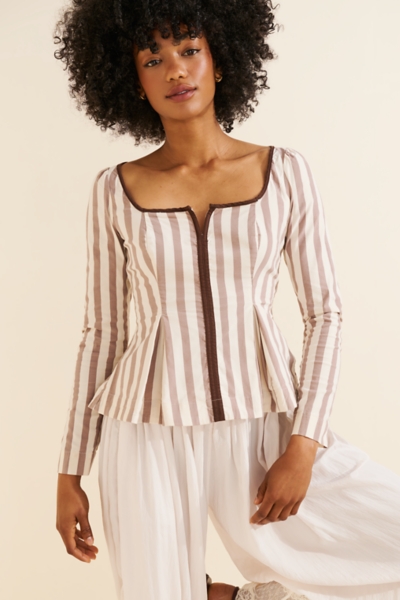 Square-Neck Stripe Blouse | Nuuly
