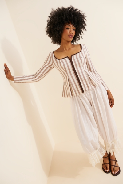 Square-Neck Stripe Blouse | Nuuly