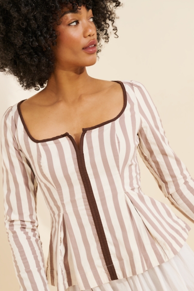 Square-Neck Stripe Blouse | Nuuly