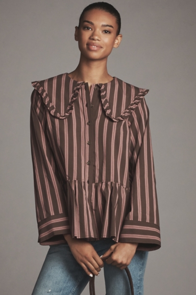 Cotton Long-Sleeve Collared Blouse | Nuuly