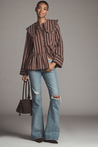Cotton Long-Sleeve Collared Blouse | Nuuly