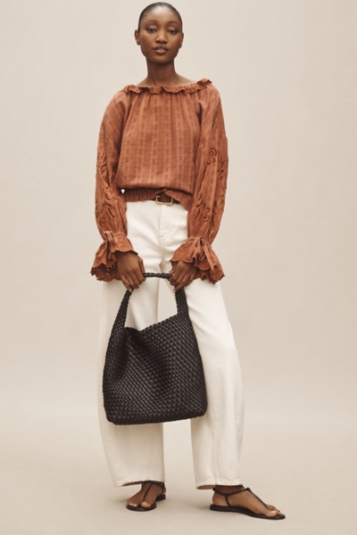 Long-Sleeve Ruffled Bubble Blouse | Nuuly