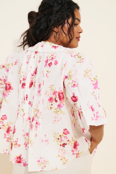l'or ロル Pin tuck Blouse Split Neck Pintuck Top - Solid | Talbots