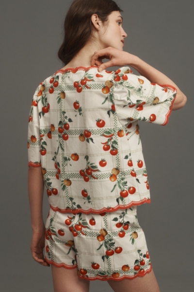 Veggie Bloom Short-Sleeve Tie-Front Blouse | Nuuly