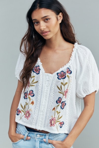 Ameri☆LADY EMBROIDERY PUFF BLOUSE Ameri（アメリ）の「LADY EMBROIDERY PUFF BLOUSE（シャツ/ブラウス