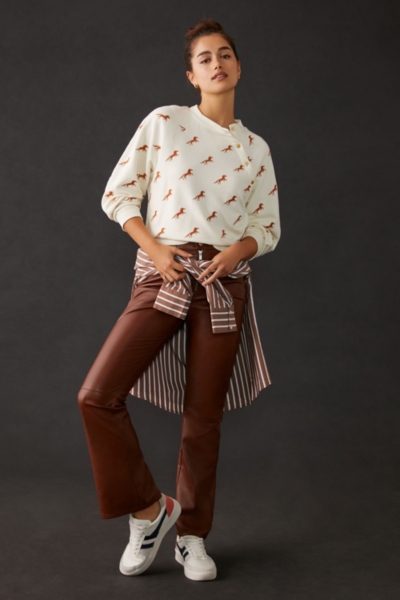 Button-Front Sweatshirt