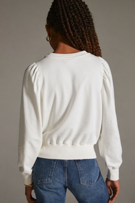 HUDSON Women's Puff Sleeve Sweatshirt - Vintage Wash Comfort With Fashion Sleeves