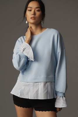 Striped Trim Twofer Sweatshirt | Nuuly