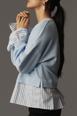 Striped Trim Twofer Sweatshirt | Nuuly
