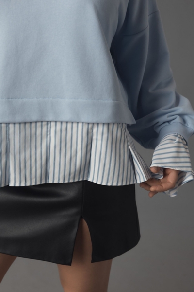 Striped Trim Twofer Sweatshirt | Nuuly