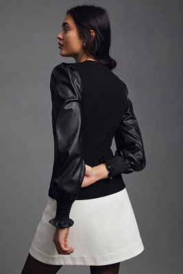 Mixed Media Puff Sleeve Top | Nuuly