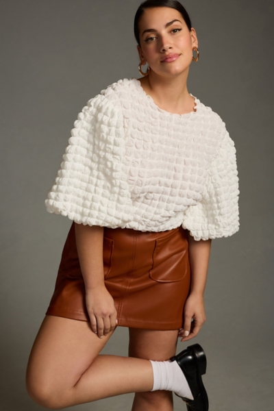 Textured Puff-Sleeve Top | Nuuly