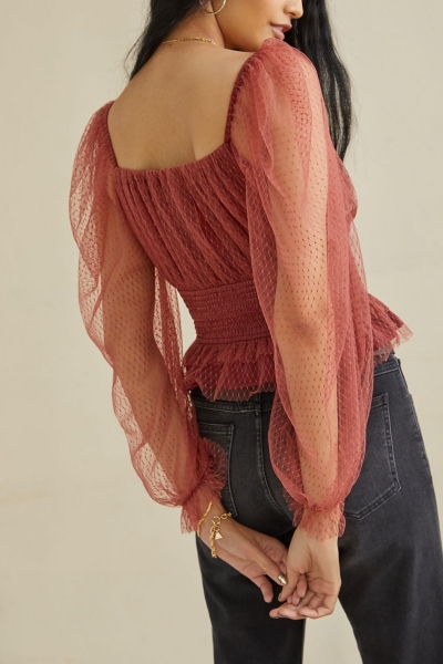 トップス oneu tulle chiffon blouse Women's Chiffon Blouses | Nordstrom