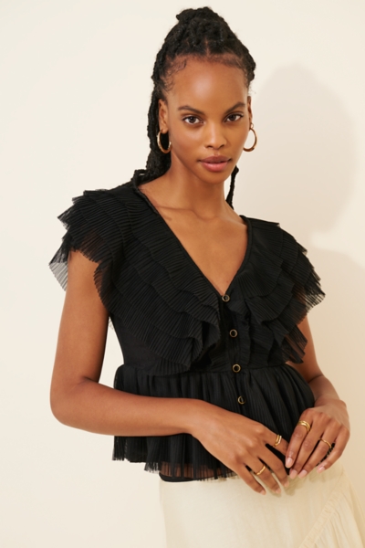 Ruffled Button-Front Blouse | Nuuly