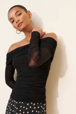 トップス vallan sheer gather off shoulder tops Sheer Gather Off Shoulder Tops – VALLAN