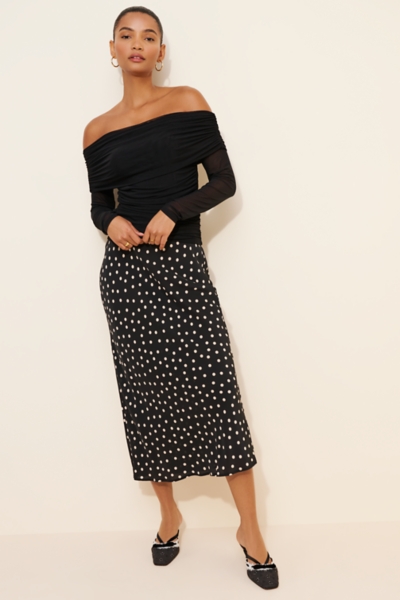 Long-Sleeve Off-The-Shoulder Sheer Top | Nuuly