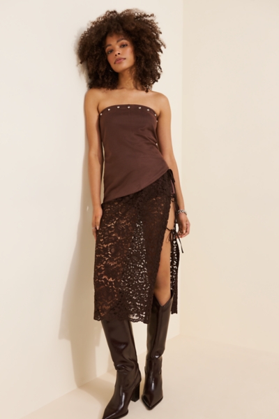 asymmetrical tube top dress Faux-Suede Plus Size Clothing