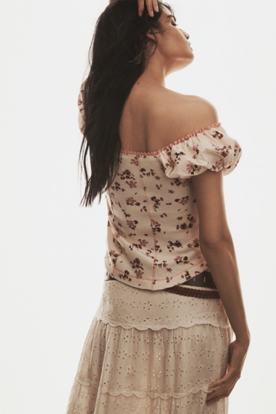 Puff-Sleeve Off-The-Shoulder Corset Top | Nuuly