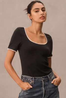 BOHEMIAN SEOUL】BOHEMSEO FUNKY SCOOP NECK TEE SCRIBBLE
