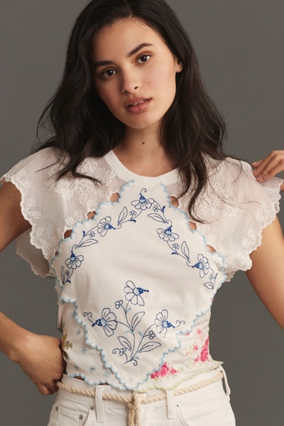 Hanaqua トップス Short-Sleeve Pieced Hanky Crop Top | Nuuly