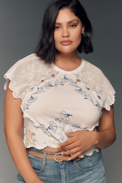 Short-Sleeve Pieced Hanky Crop Top | Nuuly