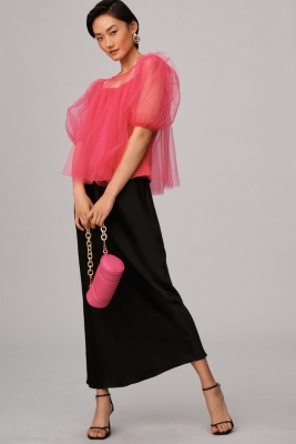 【新品未使用】SHEER CARDBOARD PUFF SHOULDER TOP Amazon.com: WDIRARA Women's 2 Piece Outfits Organza Sheer