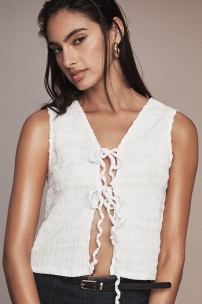 Front-Tie Puckered Tank Top | Nuuly