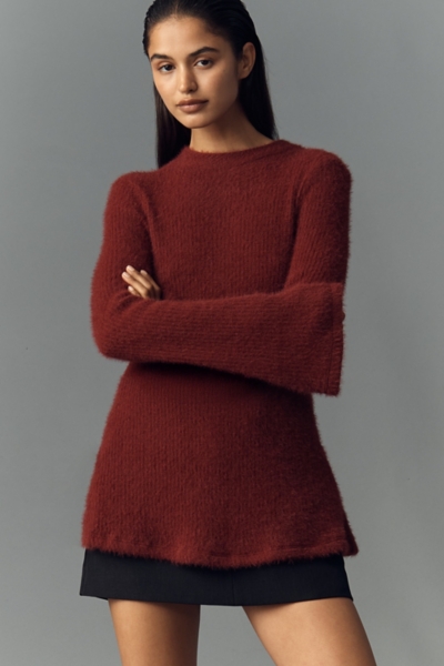 Back tape Bell-sleeve Knit／juemi Kimchi Blue Lily Trapeze Bell Sleeve Pointelle Knit Sweater