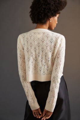 Bow Tie Pointelle Cashmere Cardigan Nuuly