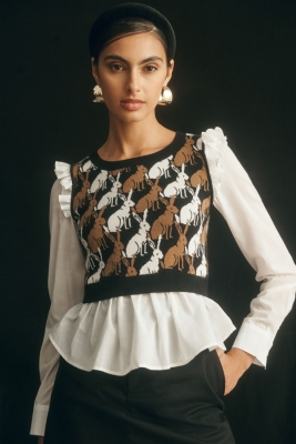 Layered Blouse Sweater Vest Nuuly