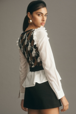 Layered blouse and sweater sales