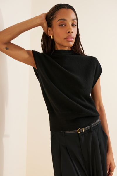 Mock-Neck Cashmere Sweater Tee | Nuuly