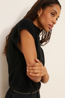 Mock-Neck Cashmere Sweater Tee | Nuuly