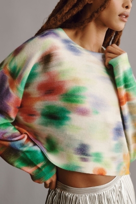 The Alani Cropped Cashmere Tie Dye Sweater Nuuly