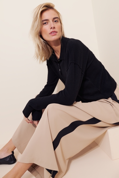 The Jensen Cashmere Cropped Polo Sweater | Nuuly