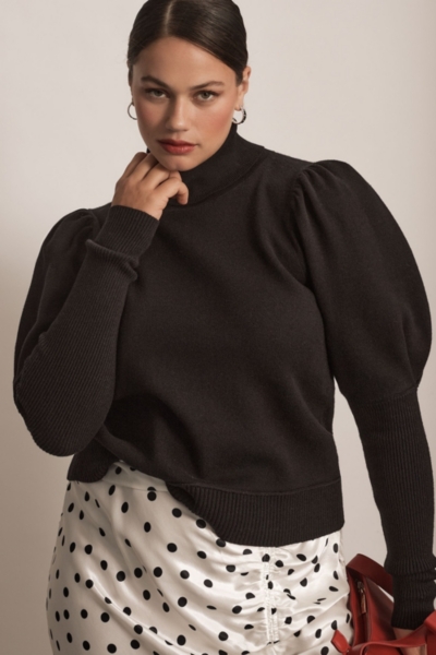 The Aurora Puff-Sleeve Turtleneck Sweater | Nuuly