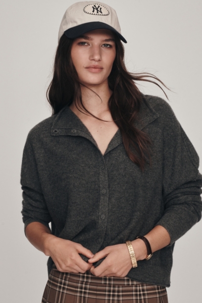 The Alani Cashmere Mock Neck Cardigan | Nuuly