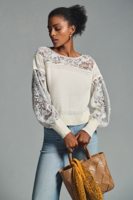 Sheer Balloon-Sleeve Sweater | Nuuly